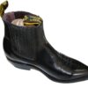 A pair of MEN'S GENUINE LEATHER WESTERN STYLE COWBOY SLIP ON BOOTS~ BRAND NEW on a white background.