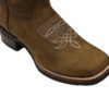 A women's MEN’S RODEO COWBOY BOOT GENUINE LEATHER WESTERN SQUARE TOE BOTAS-CARR 380 with white stitching.