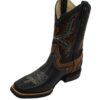 A MEN'S RODEO COWBOY BOOT GENUINE LEATHER WESTERN SQUARE TOE BOOT-940 with an embroidered design.