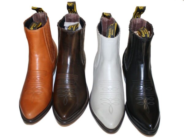 Men's genuine leather western style cowboy slip on boots~ brand new in black, brown, and white.