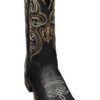 A MEN’S RODEO COWBOY BOOT GENUINE LEATHER WESTERN SQUARE TOE BOTAS-CARR 380 in black and gold.