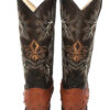A pair of Men's Cowboy Boots Ostrich Print Leather Western Rodeo Botas Liga de Avestruz with ostrich studs.