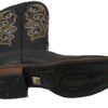 A pair of MEN’S RODEO COWBOY BOOTS GENUINE LEATHER WESTERN SQUARE TOE BOTAS-CARR 380 with a gold and black design.