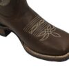 A women's MEN’S RODEO COWBOY BOOTS GENUINE LEATHER WESTERN SQUARE TOE BOTAS-CARR 380 with embroidered details.
