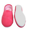 A pair of Womens canvas lace flat pretty free and comfortable fit great price slippers on a white background.