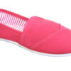 A pair of Womens canvas lace flat pretty free and comfortable fit great price slip on shoes on a white background.
