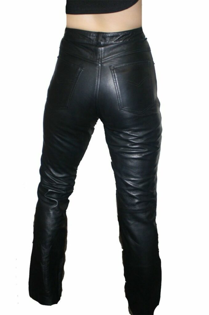 Women's Premium Genuine Lamb Leather 5 Pockets Jeans Style Pants - Dona ...