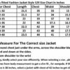 Fashion Jacket Style 529 size chart Inch