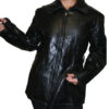 A women wearing a Women Black Genuine Patch Leather Jacket a Classic Form Flattering design~~.