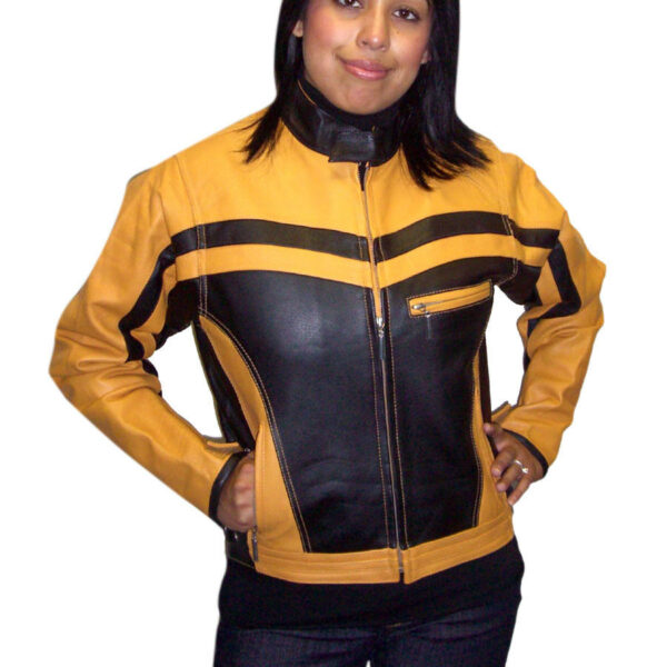 Women's soft leather motorcycle jacket