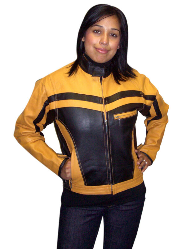 Women's soft leather motorcycle jacket