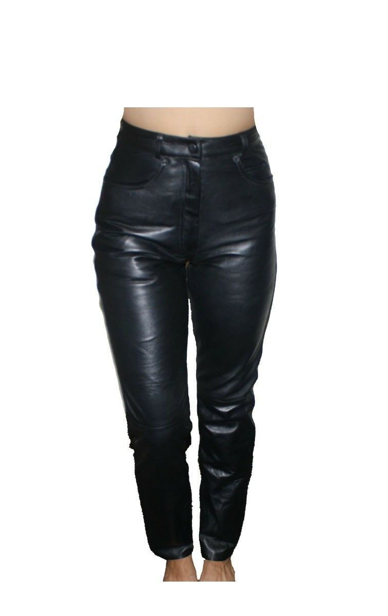 Women's Premium Genuine Lamb Leather 5 Pockets Jeans Style Pants - Dona  Michi Leather