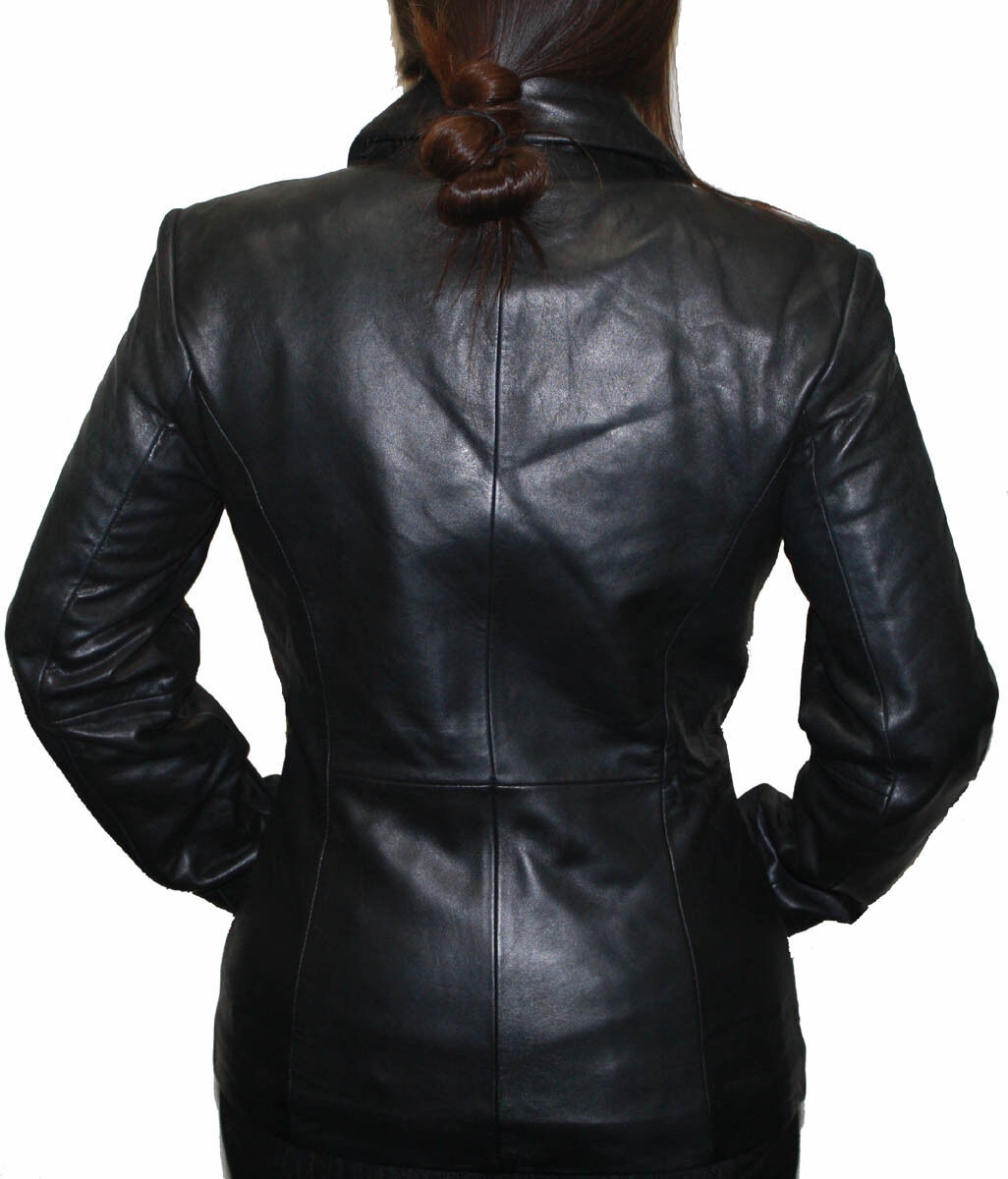 Women Genuine Zipper Closure Nice Fitted Leather Jacket - Dona Michi ...