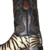 A pair of Men's Wild West Tiger Design Stingray Boots Handmade with a zebra print.