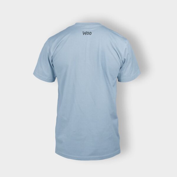 A long blue colopr tshirt with white background