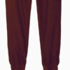 A pair of brown jogging pants on a white background.