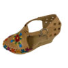 A pair of Women Genuine Leather Espadrille Wedges Mexican Sandals with Flower Embroidery.