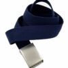 A Men's Military Web Canvas Buckle Belt Tactical Waistband Waist Belts US Location with a silver buckle.