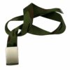 A Men's Military Web Canvas Buckle Belt Tactical Waistband Waist Belts US Location with a metal buckle.