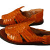A pair of Ladies Genuine Leather Mexican Design Sandals Best on a white background.
