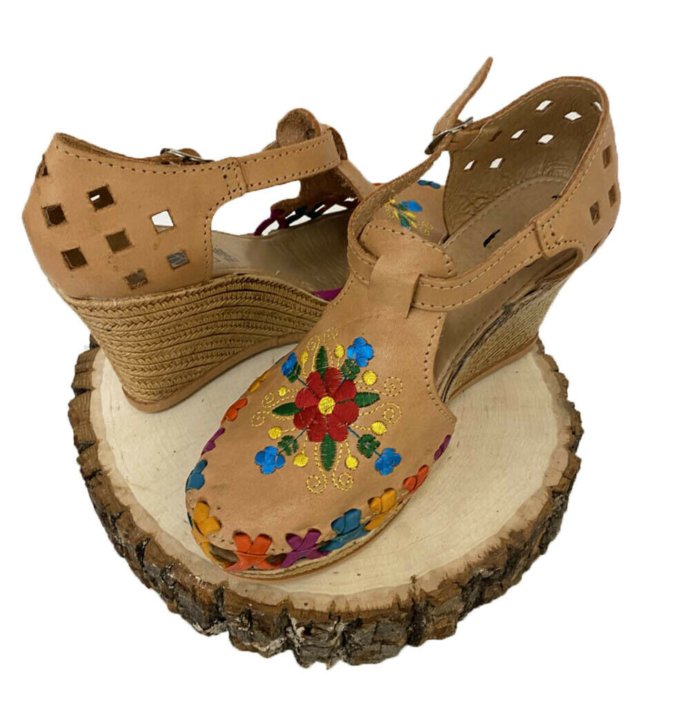 mexican sandals with flowers