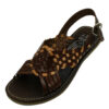 A women's Genuine Soft Leather Ladies Mexican Sandals Style 35143 with woven straps.