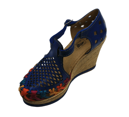 Women Genuine Leather Espadrille Wedges Mexican