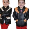 Kids Boys Genuine Leather Jacket Outerwear Buttons Blazers