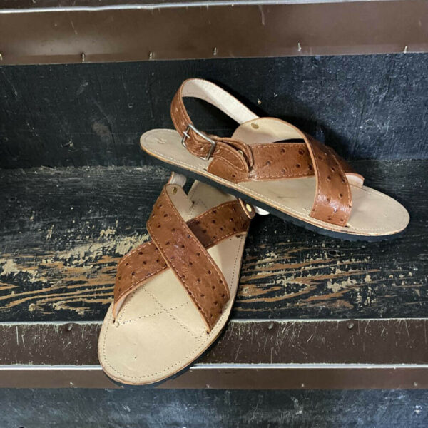 Men's Traditional Cruzado Sandals made of Ostrich Leather