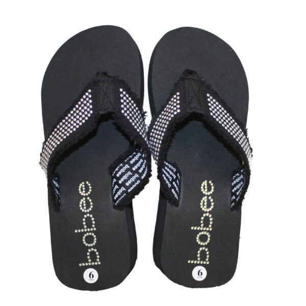Sandal Platforms Wedges Beach Flip Flops Studded Straps with Stone