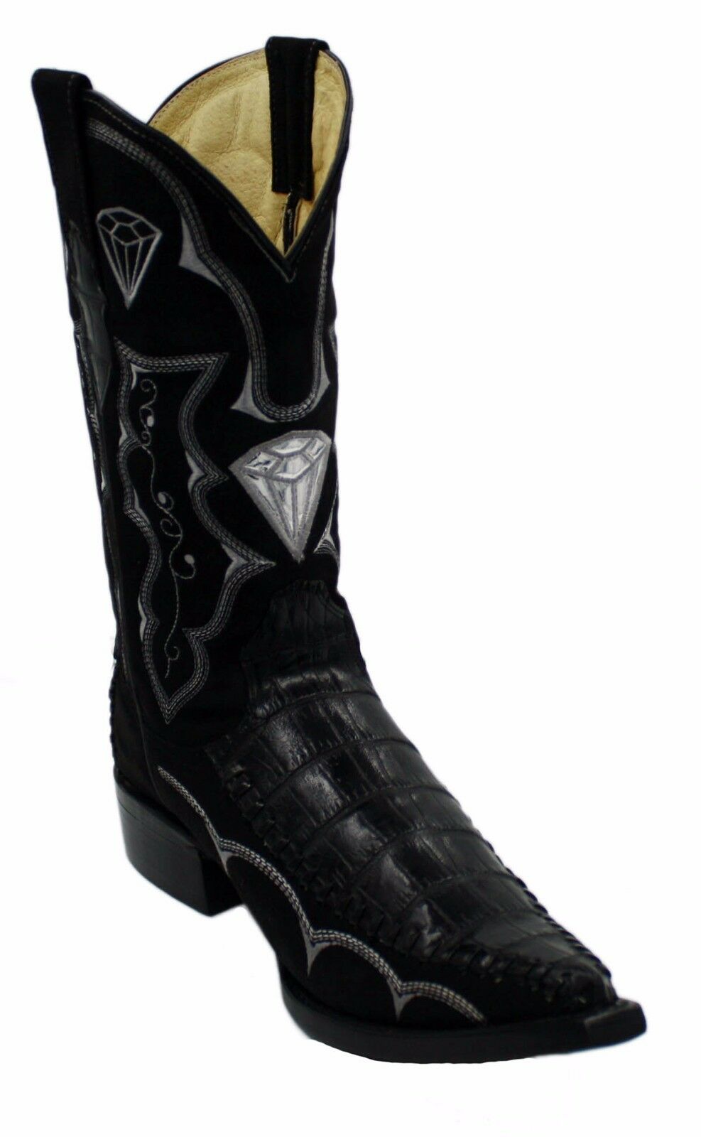 Men's Western Cowboy Crocodile Print Leather Boots CROC IMT 3X 