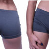 Two pictures of a woman wearing Micro Seamless Stretch Booty Boy Shorts Spandex Workout Biker Hot Pants.
