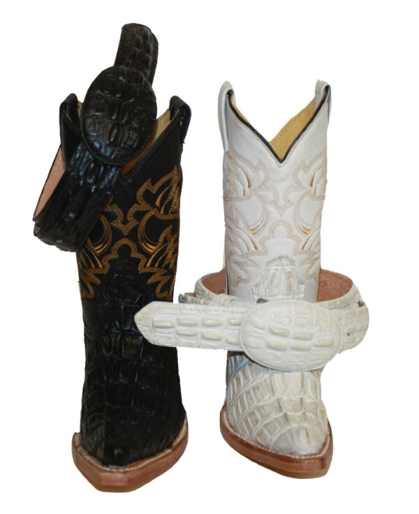 Kids Western Cowboy Boots Crocodile Pint Leather