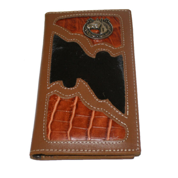 Men's Western Wallet, Genuine Leather Tall Bi Fold Rodeo Cowboy Brown ...