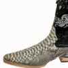 A pair of Men's White Diamond White Python 3x Toe Boots Handcrafted cowboy boots for men with a 3x eel toe.