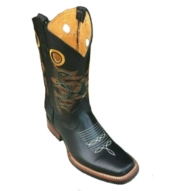 Men Genuine Cowhide Square Toe Rodeo handcrafted Boots