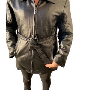 1-27.jpg Women Jacket Genuine Leather Zipper Belted Closure