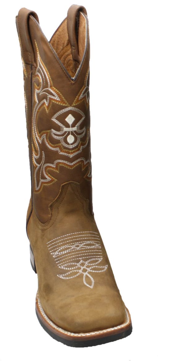 11.jpg Men's Genuine Leather Western Cowboy Boots Square Toe Embroidered Riding Boots