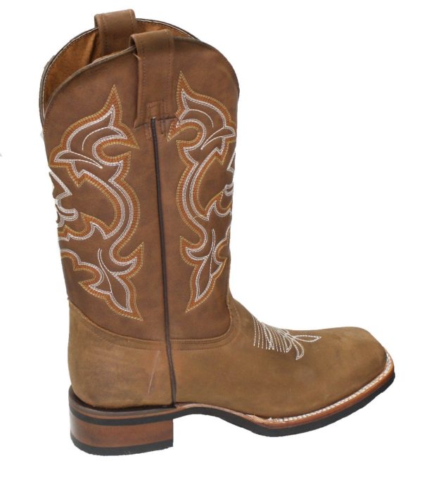 13.jpg Men's Genuine Leather Western Cowboy Boots Square Toe Embroidered Riding Boots