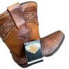 1A-1-1.jpg Men Hand-knitted Leather Boots Genuine Cowhide Cowboy Handcrafted