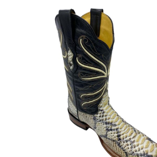 1A-1.jpg Men Python Print Rodeo Boots Genuine Cowhide Handcrafted Style:8225749