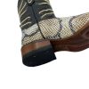 1A-3.jpg Men Python Print Rodeo Boots Genuine Cowhide Handcrafted Style:8225749