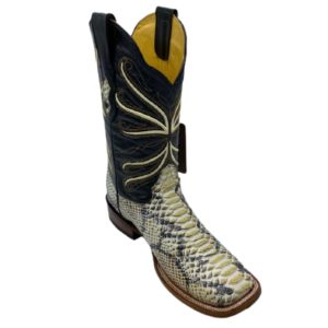 1A.jpg Men Python Print Rodeo Boots Genuine Cowhide Handcrafted Style:8225749