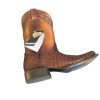 1A-4-1.jpg Men Hand-knitted Leather Boots Genuine Cowhide Cowboy Handcrafted