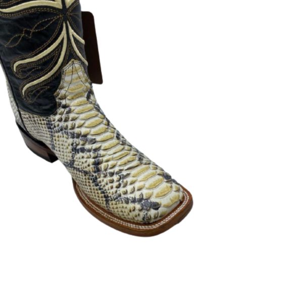 1A-4.jpg Men Python Print Rodeo Boots Genuine Cowhide Handcrafted Style:8225749