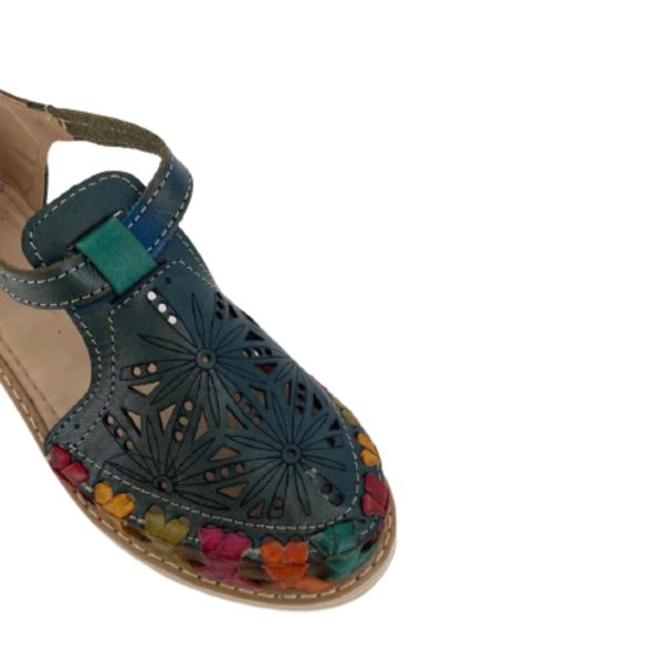 1blue-4.jpg Ladies Fashion Sandal Genuine Authentic Mexican Leather Handcrafted