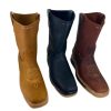 2ABC.jpg Men Cowboy Work Boots Genuine Leather Double Density Square Toe Boots
