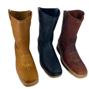 Men Cowboy Work Boots Genuine Leather Double Density Square Toe Boots