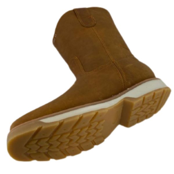 2Tan-3.jpg Men Cowboy Work Boots Genuine Leather Double Density Square Toe Boots