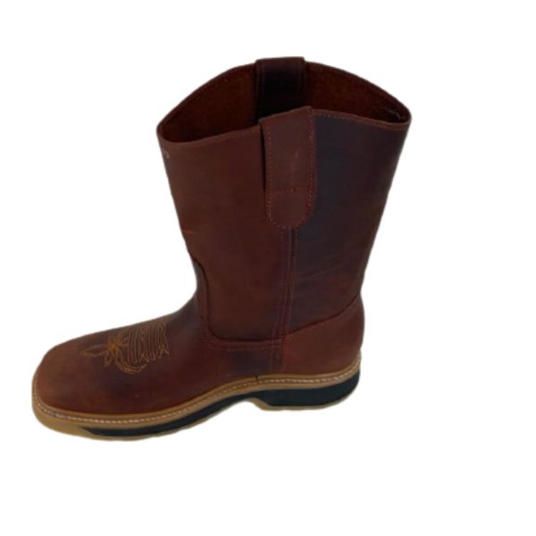 2burgundy-2.jpg Men Cowboy Work Boots Genuine Leather Double Density Square Toe Boots